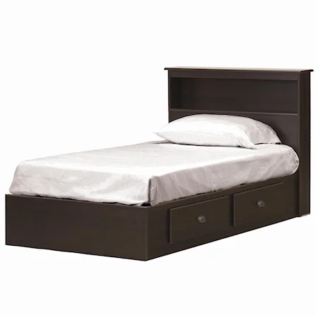 Twin 2 Drawer Mates Bed with Roller Glides